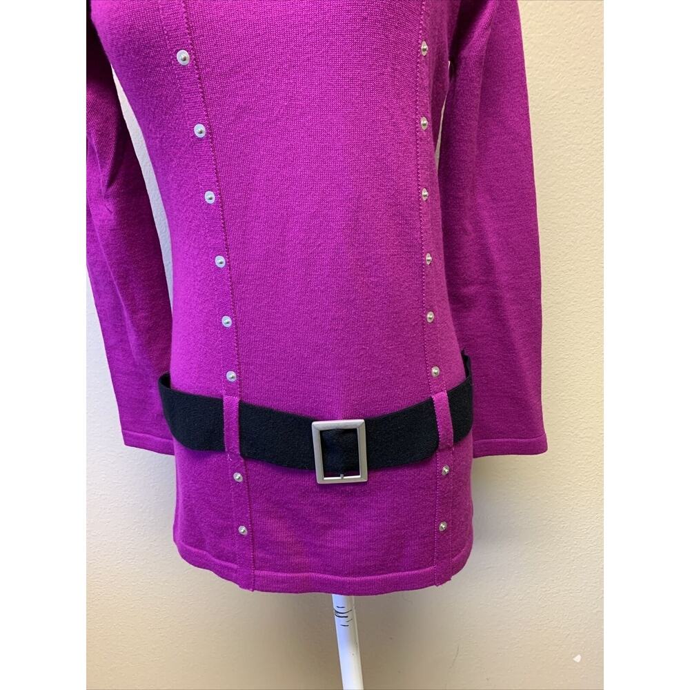 VTG Obermeyer Sweater Small Wool Blend Apres Ski Tunic belted Y2K Chic Rare - Picture 5 of 9